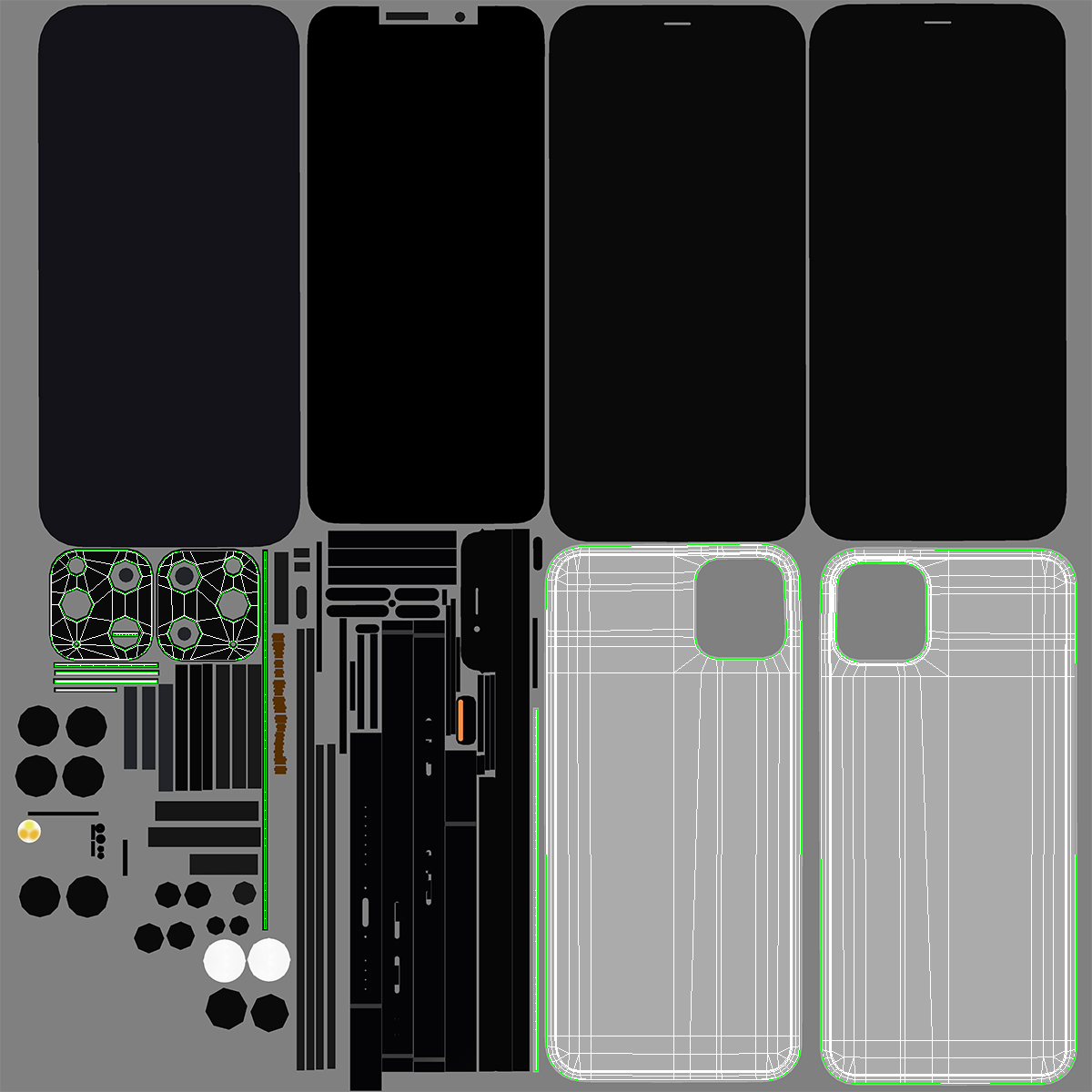 3D iPhone 11 Pro Max Space Grey model