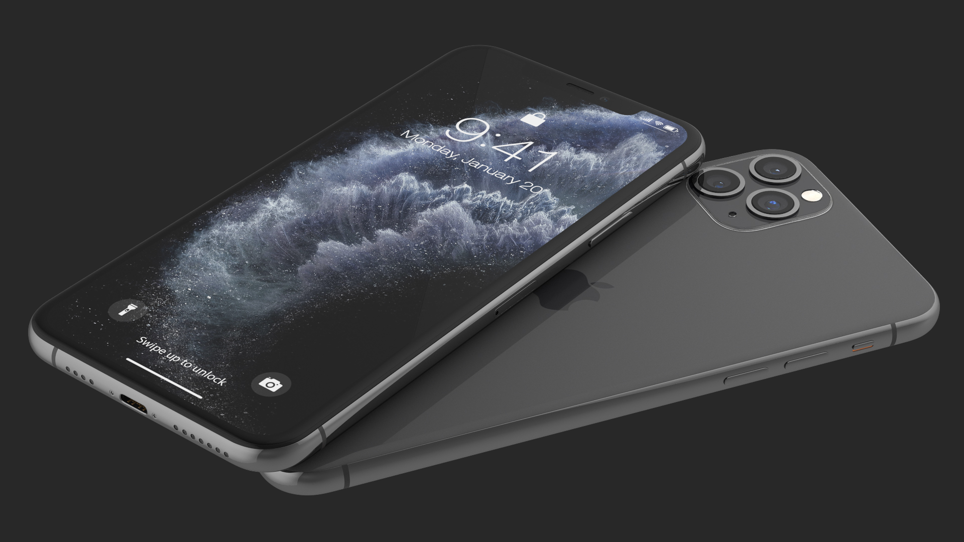 3D iPhone 11 Pro Max Space Grey model