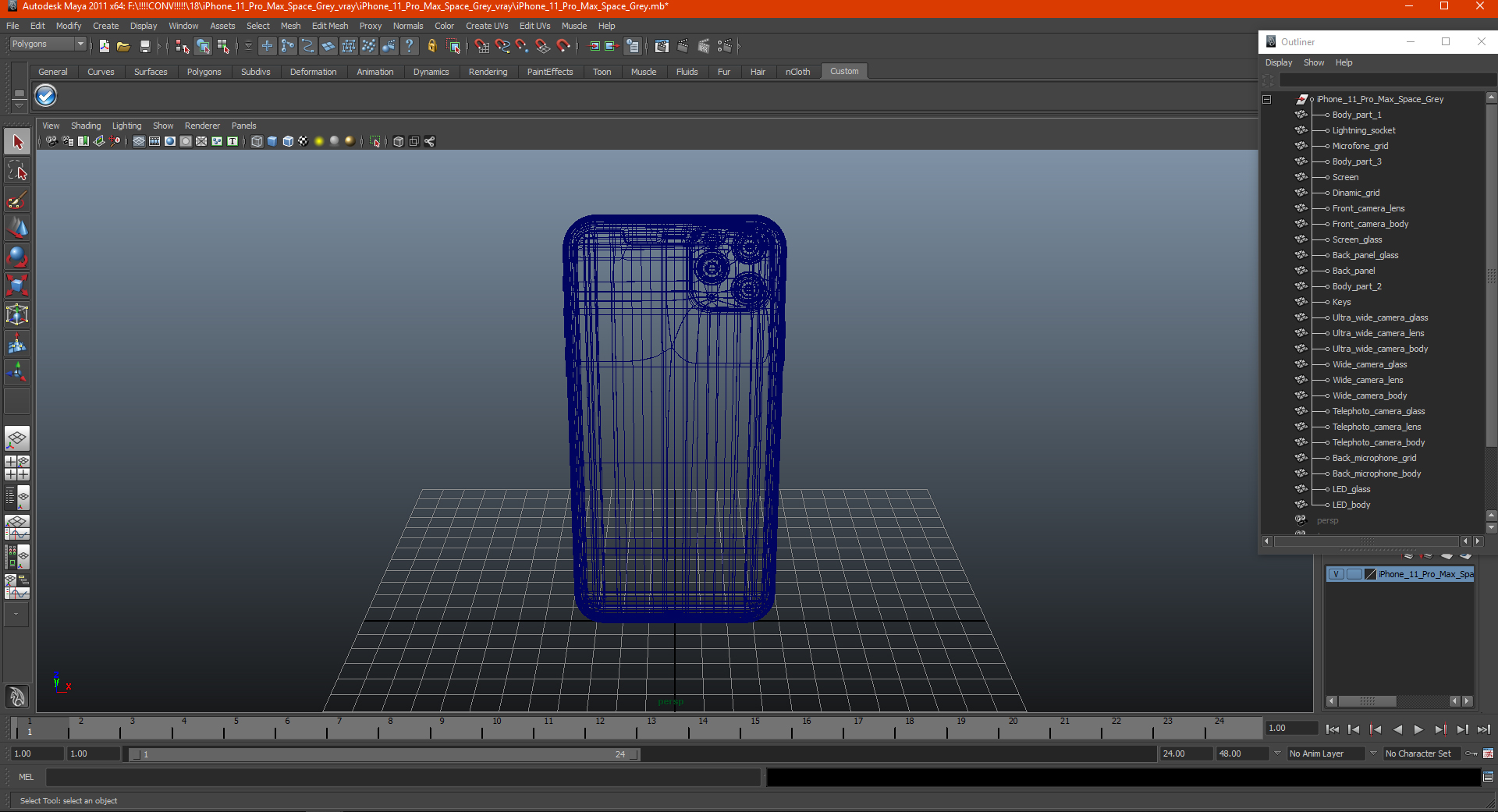 3D iPhone 11 Pro Max Space Grey model