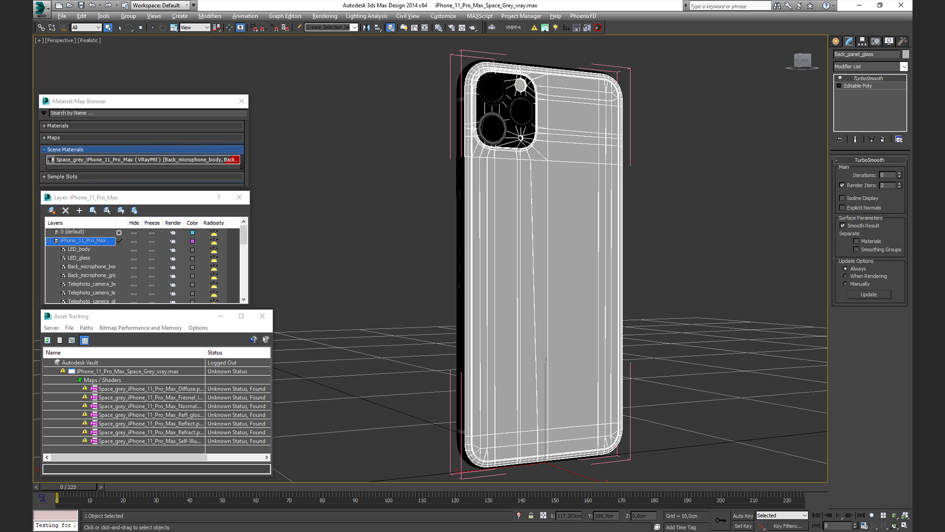 3D iPhone 11 Pro Max Space Grey model