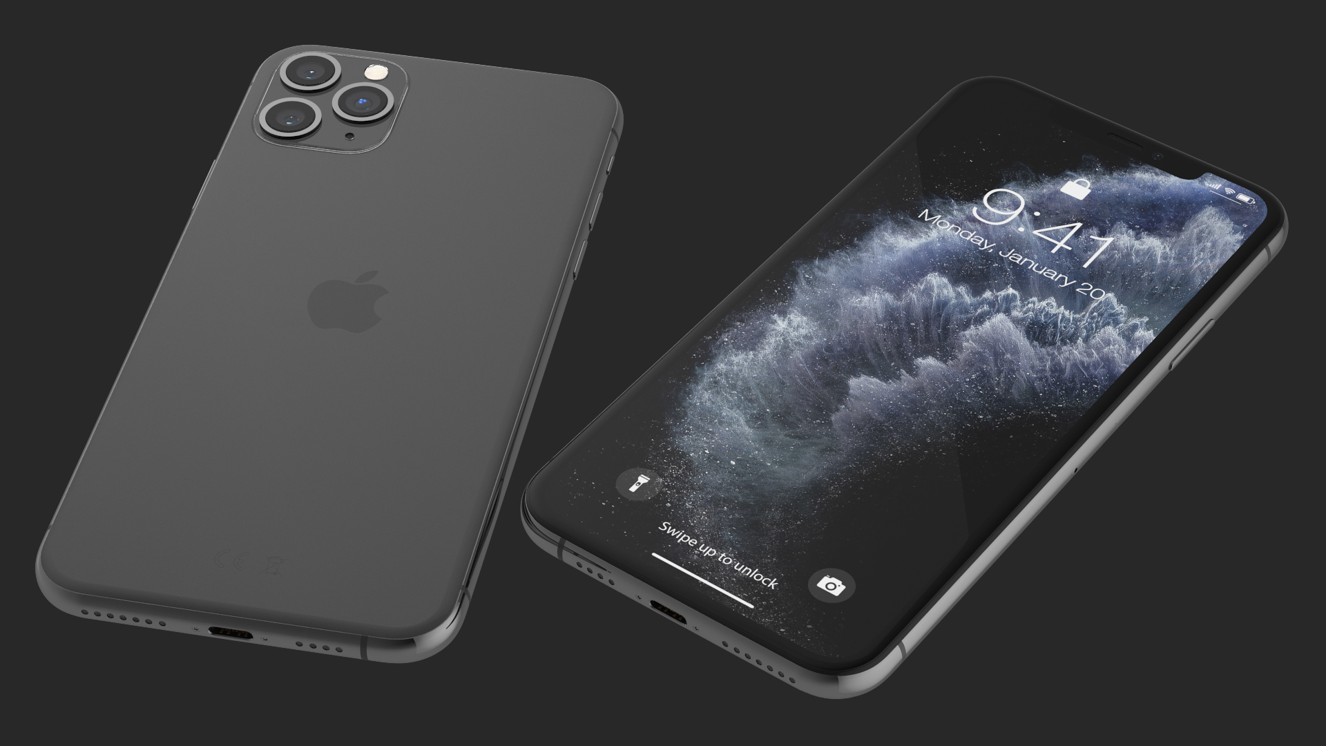 3D iPhone 11 Pro Max Space Grey model