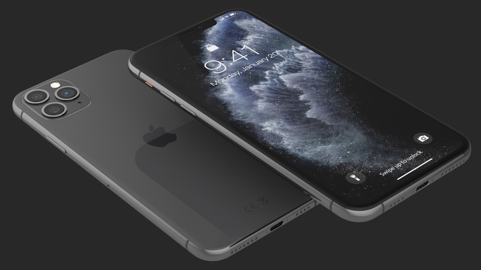 3D iPhone 11 Pro Max Space Grey model