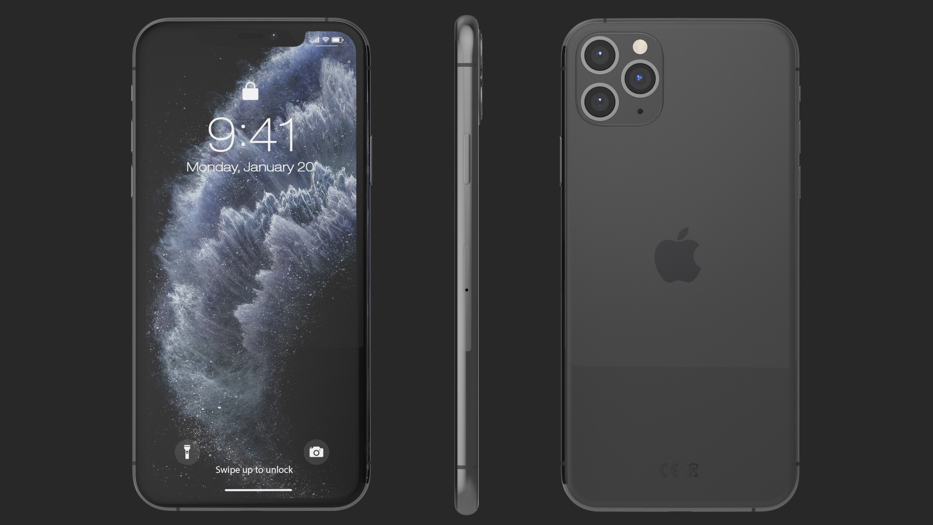 3D iPhone 11 Pro Max Space Grey model