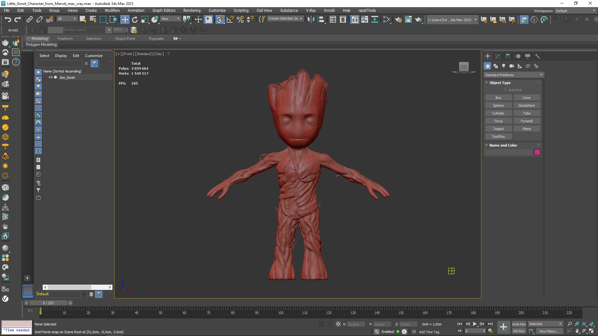 Little Groot Character from Marvel for 3D Print 3D