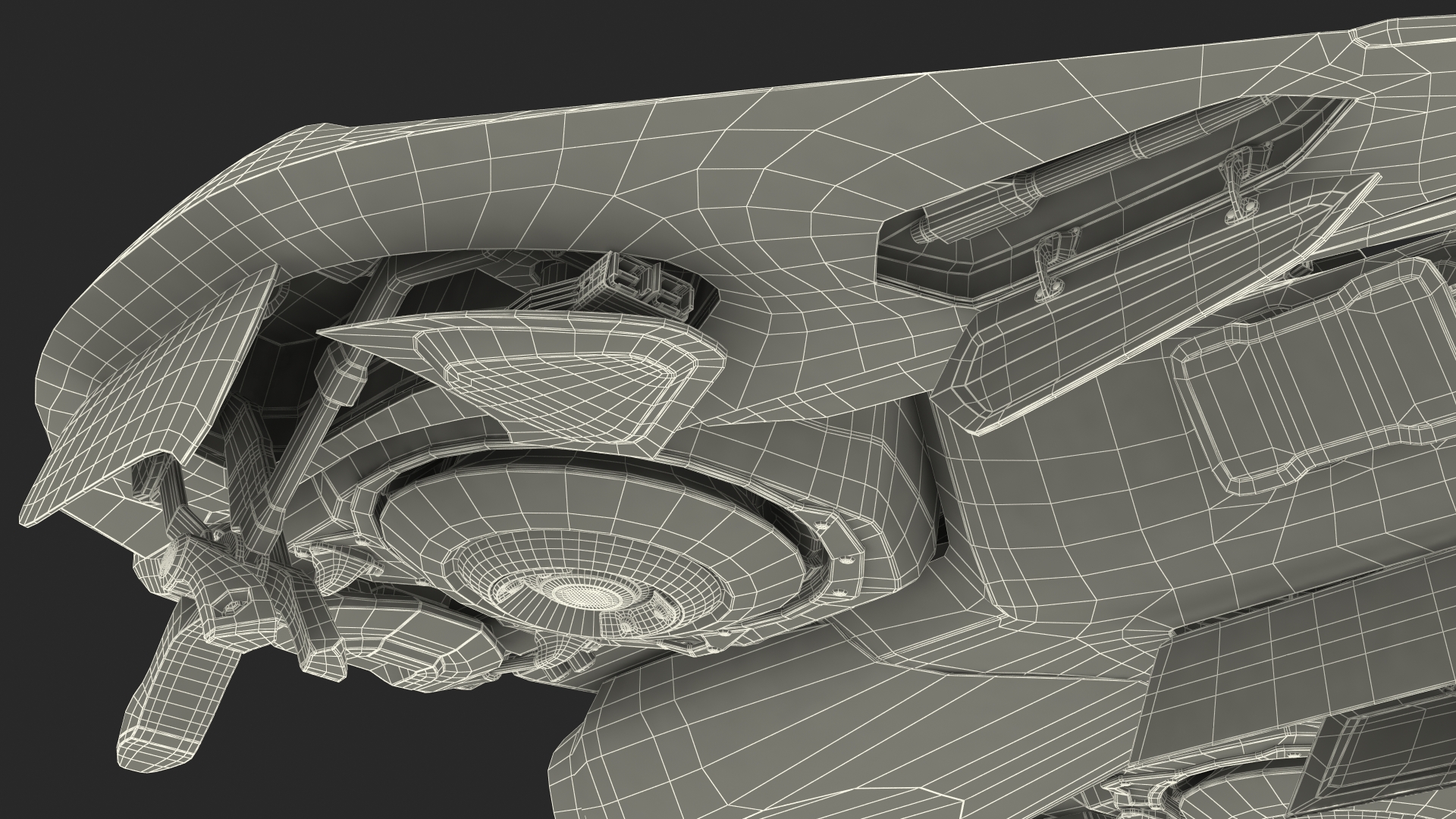 3D Sci Fi Fighter Jet Blue model