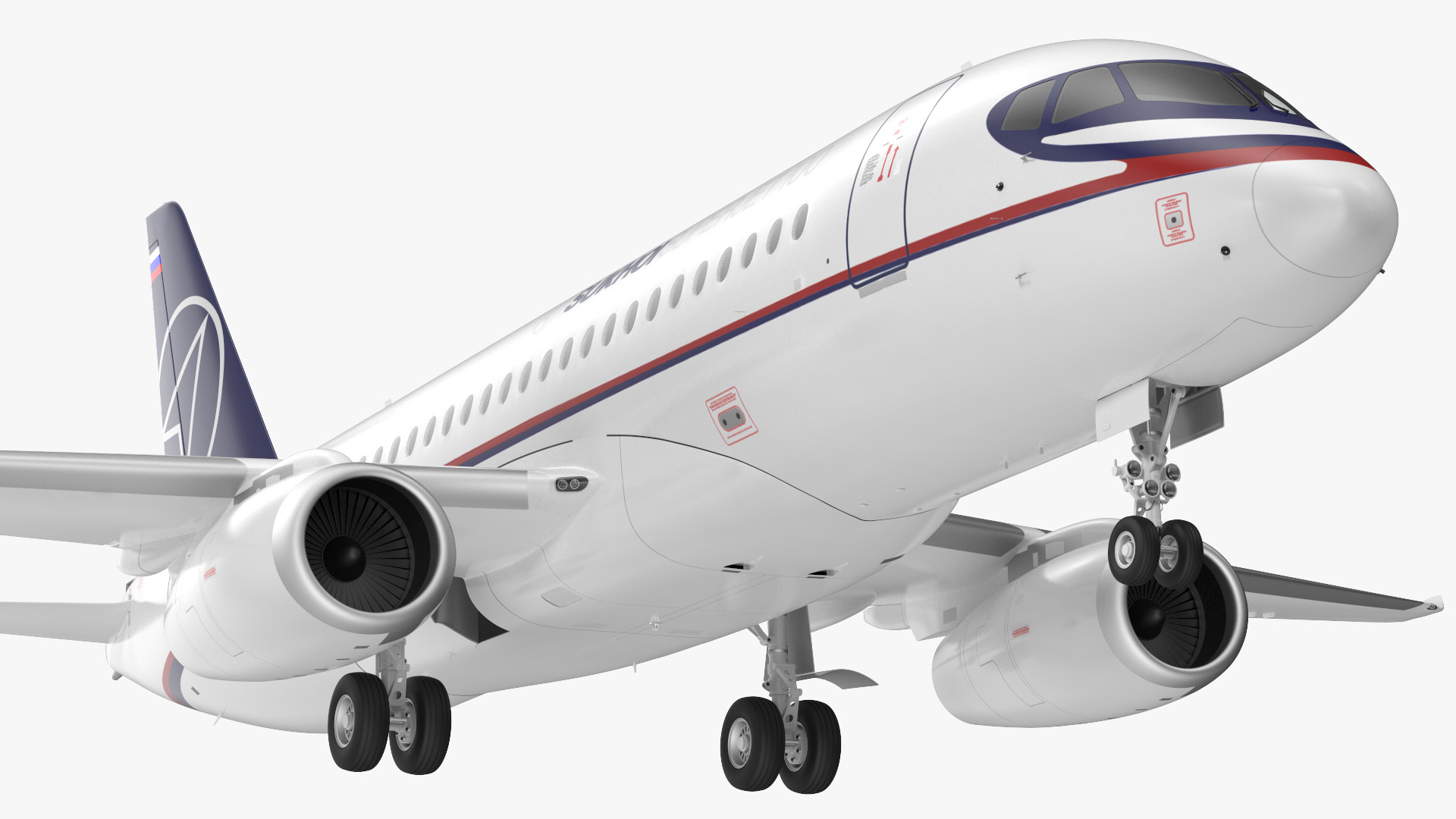 Sukhoi Superjet 100 with Saberlets 3D model
