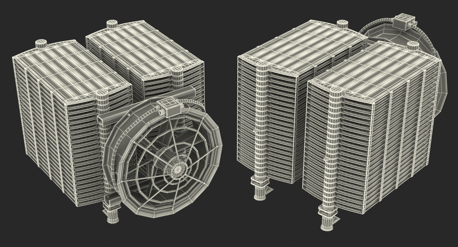 3D Industrial Radiator with Fan model
