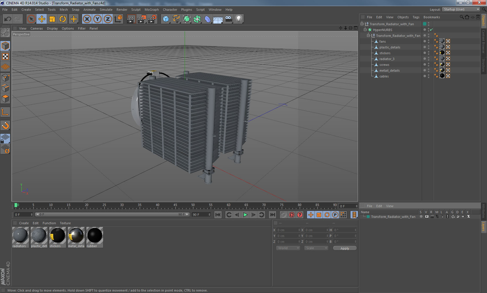 3D Industrial Radiator with Fan model