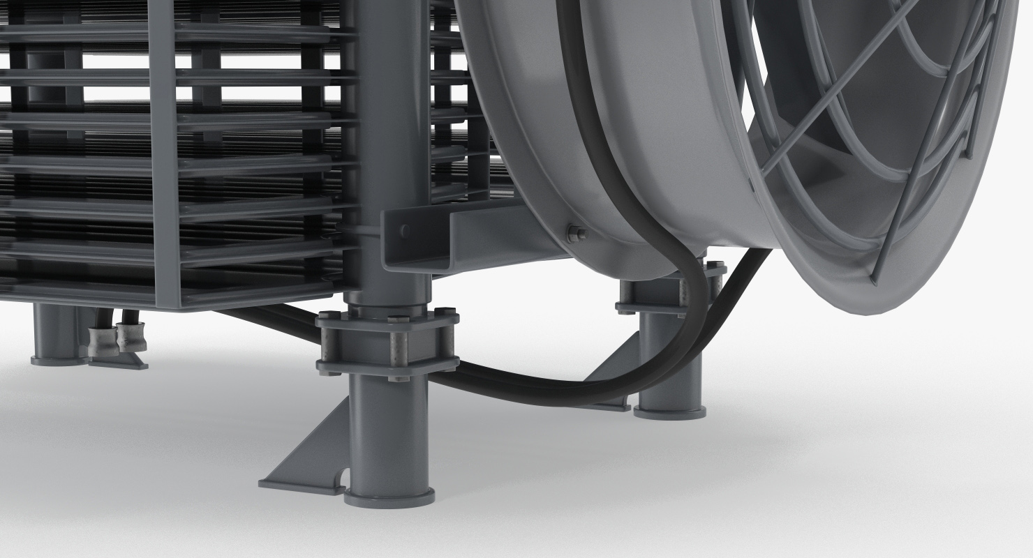 3D Industrial Radiator with Fan model