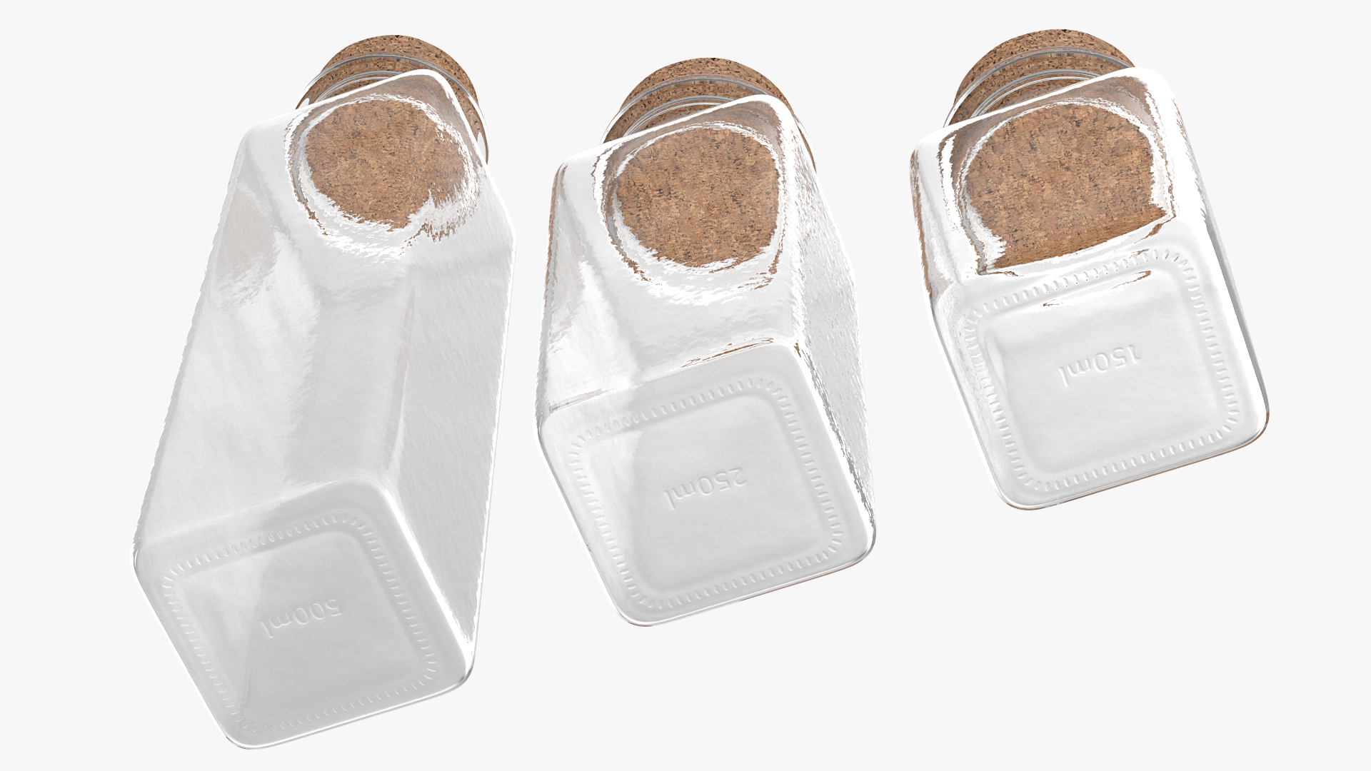 Kitchen Storage Jars with Cork Lids Set 3D model