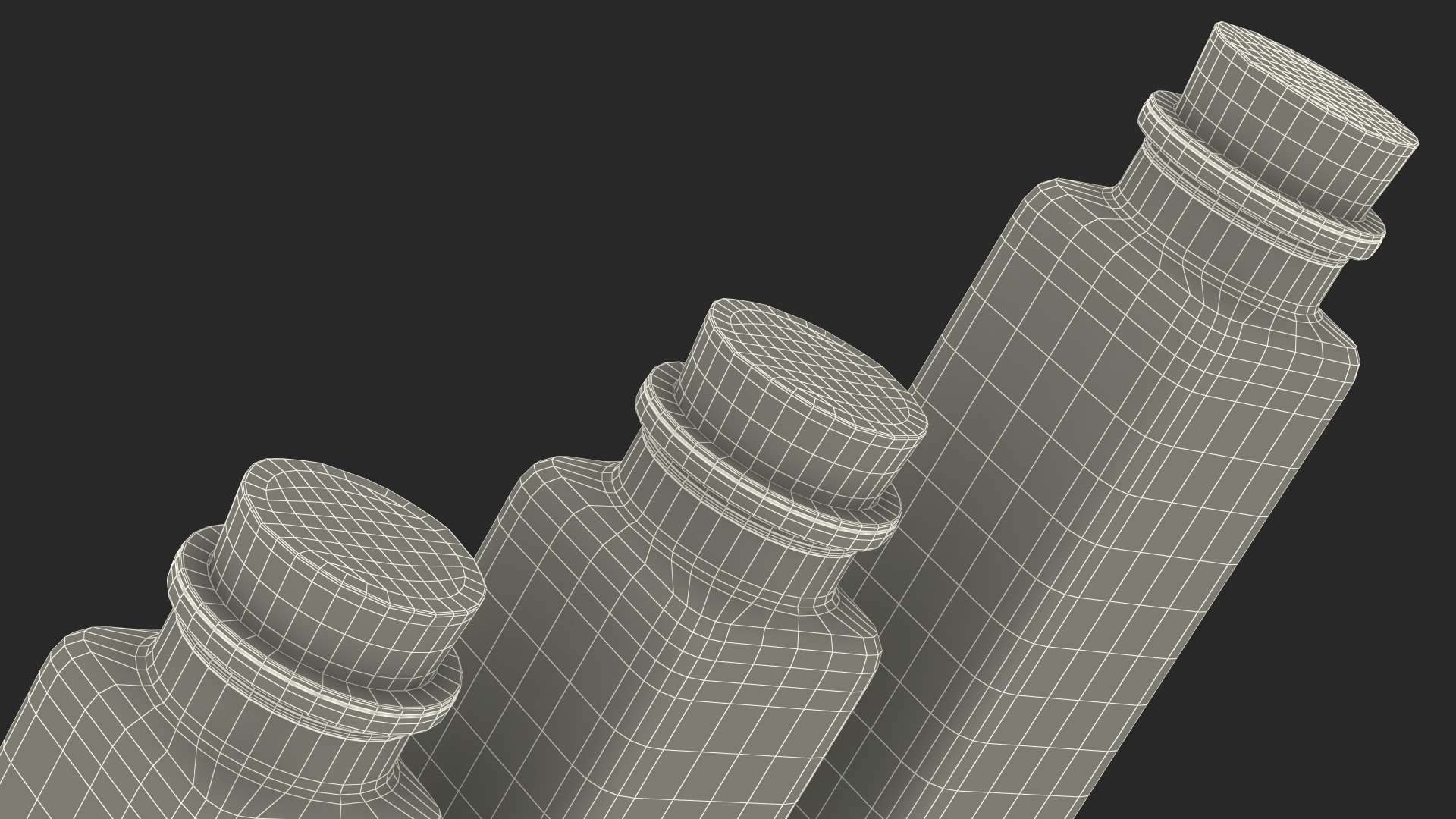 Kitchen Storage Jars with Cork Lids Set 3D model