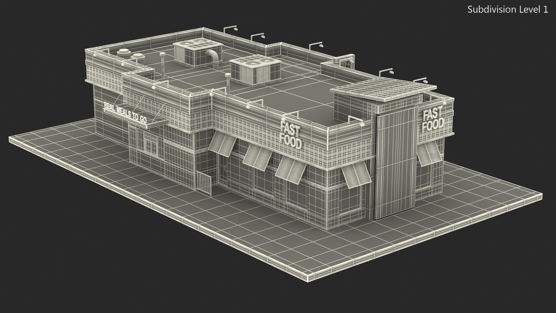 3D model Fast Food Restaurant