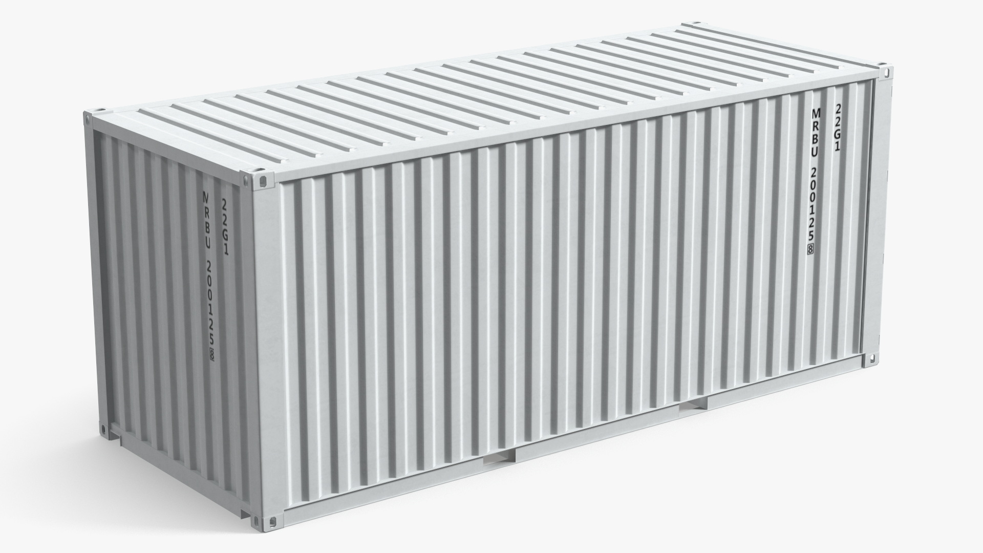 20 ft ISO Container White Game Ready - view 7