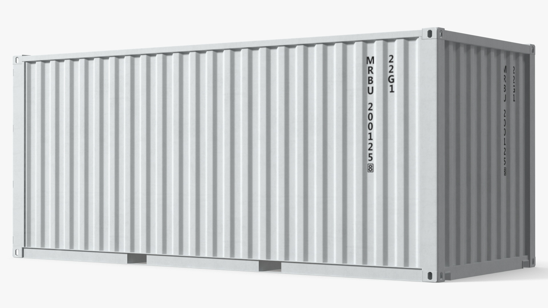 20 ft ISO Container White Game Ready - view 6