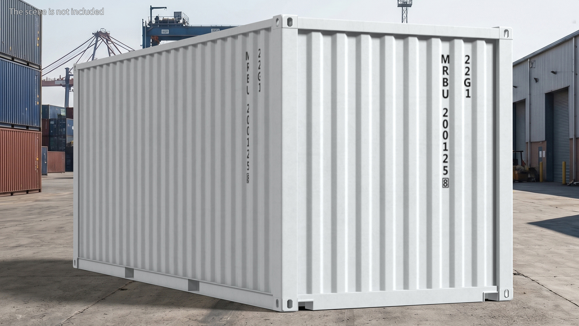 20 ft ISO Container White Game Ready - view 3