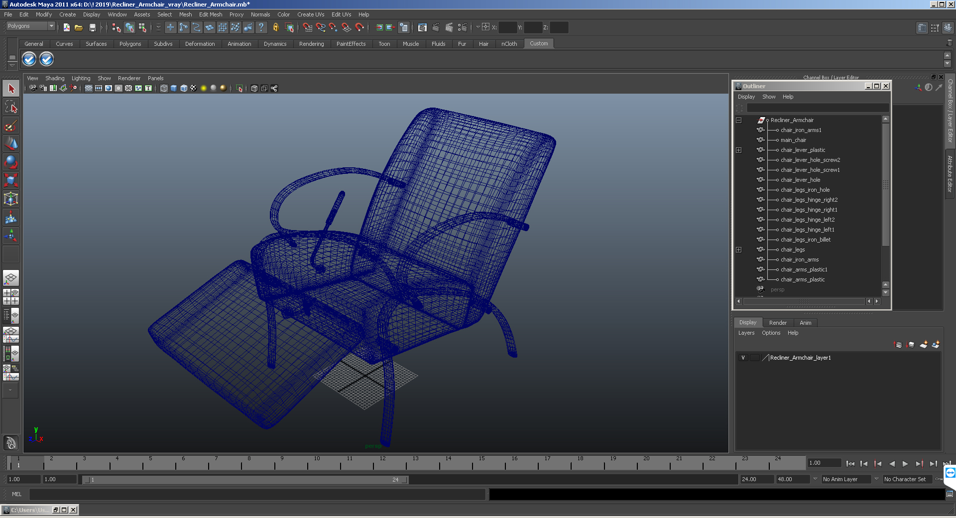 Recliner Armchair 3D