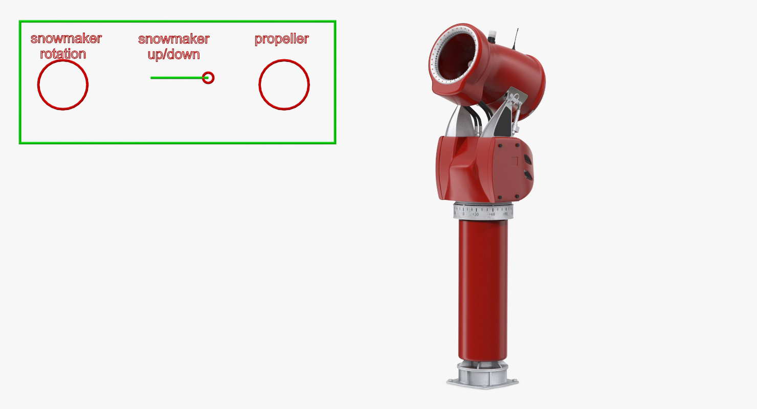 3D Snow Cannon Generic Rigged