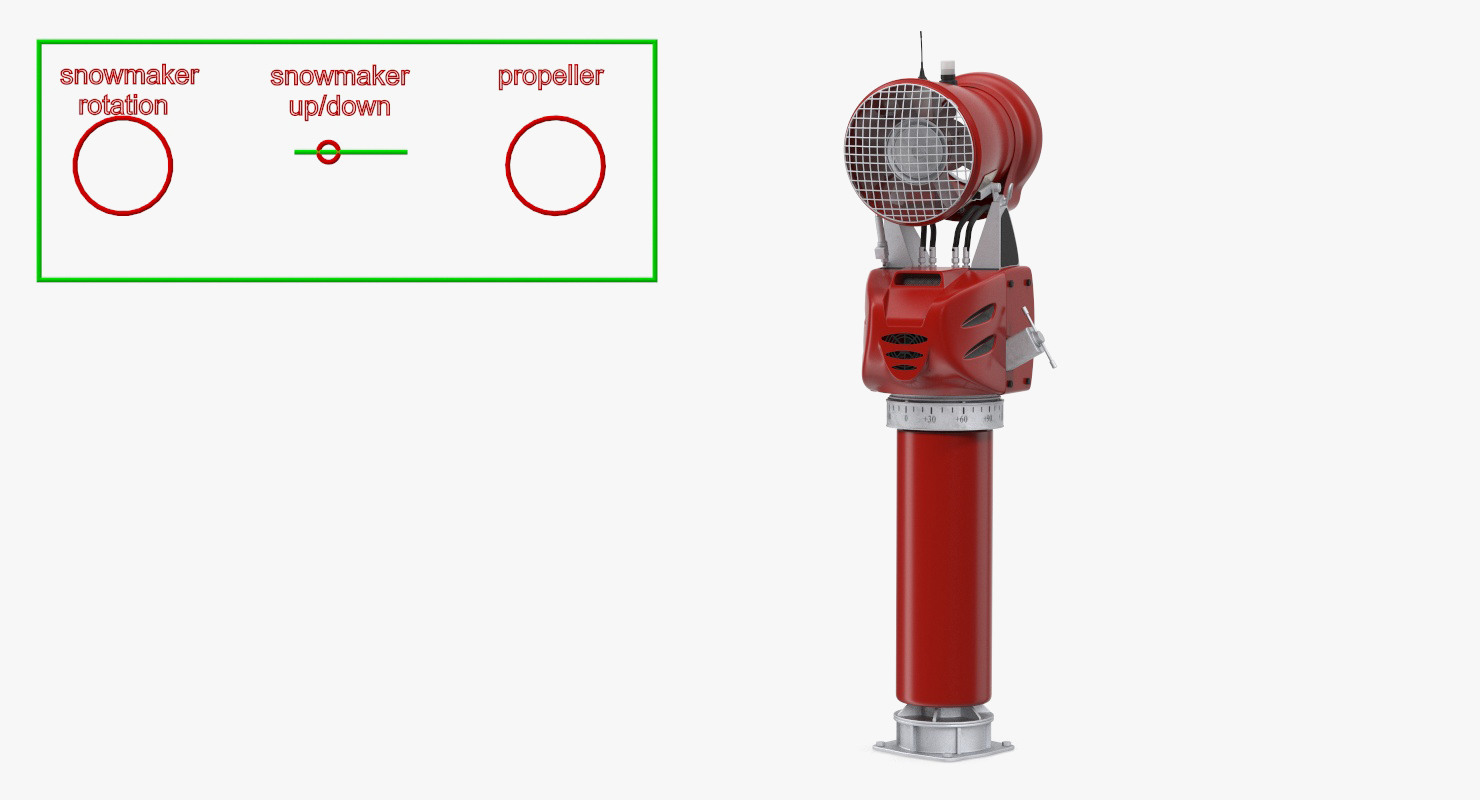 3D Snow Cannon Generic Rigged