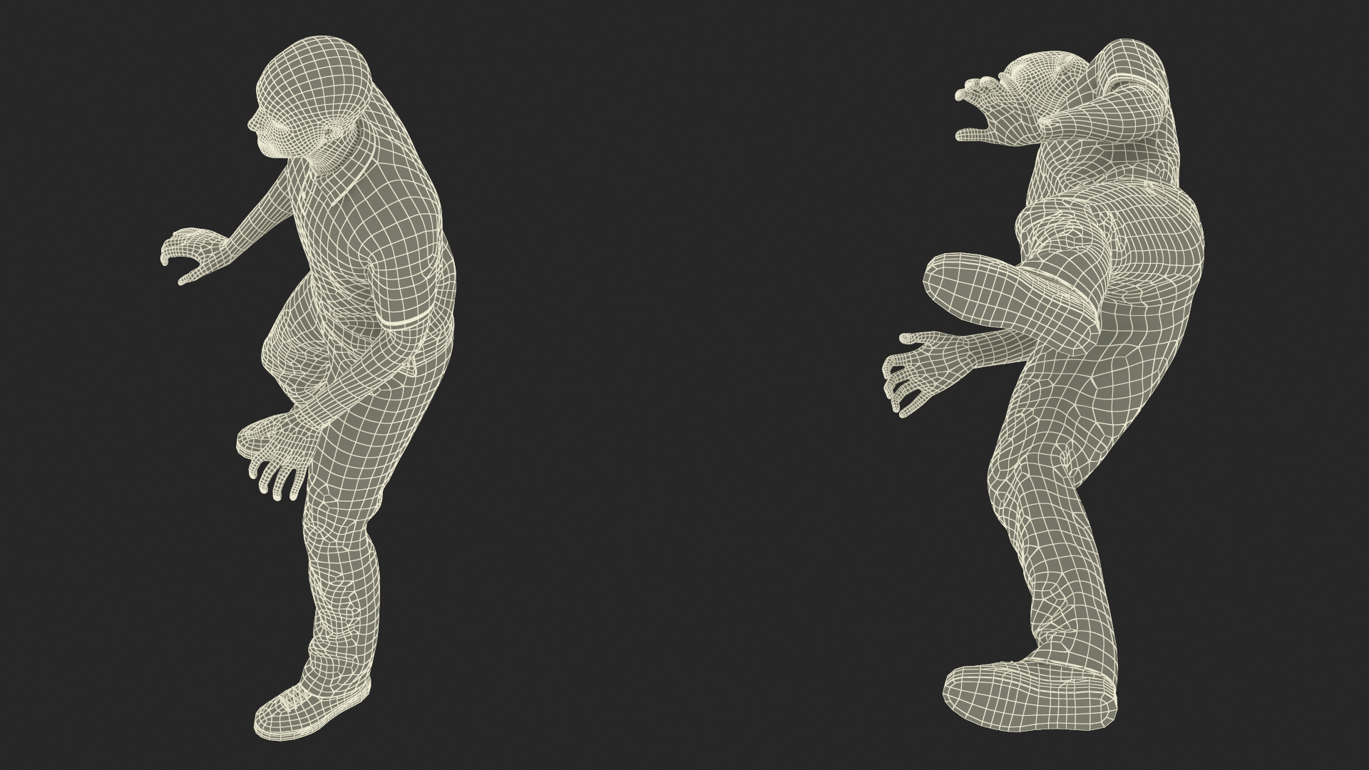 3D Delivery Man on Retro Scooter Standing model