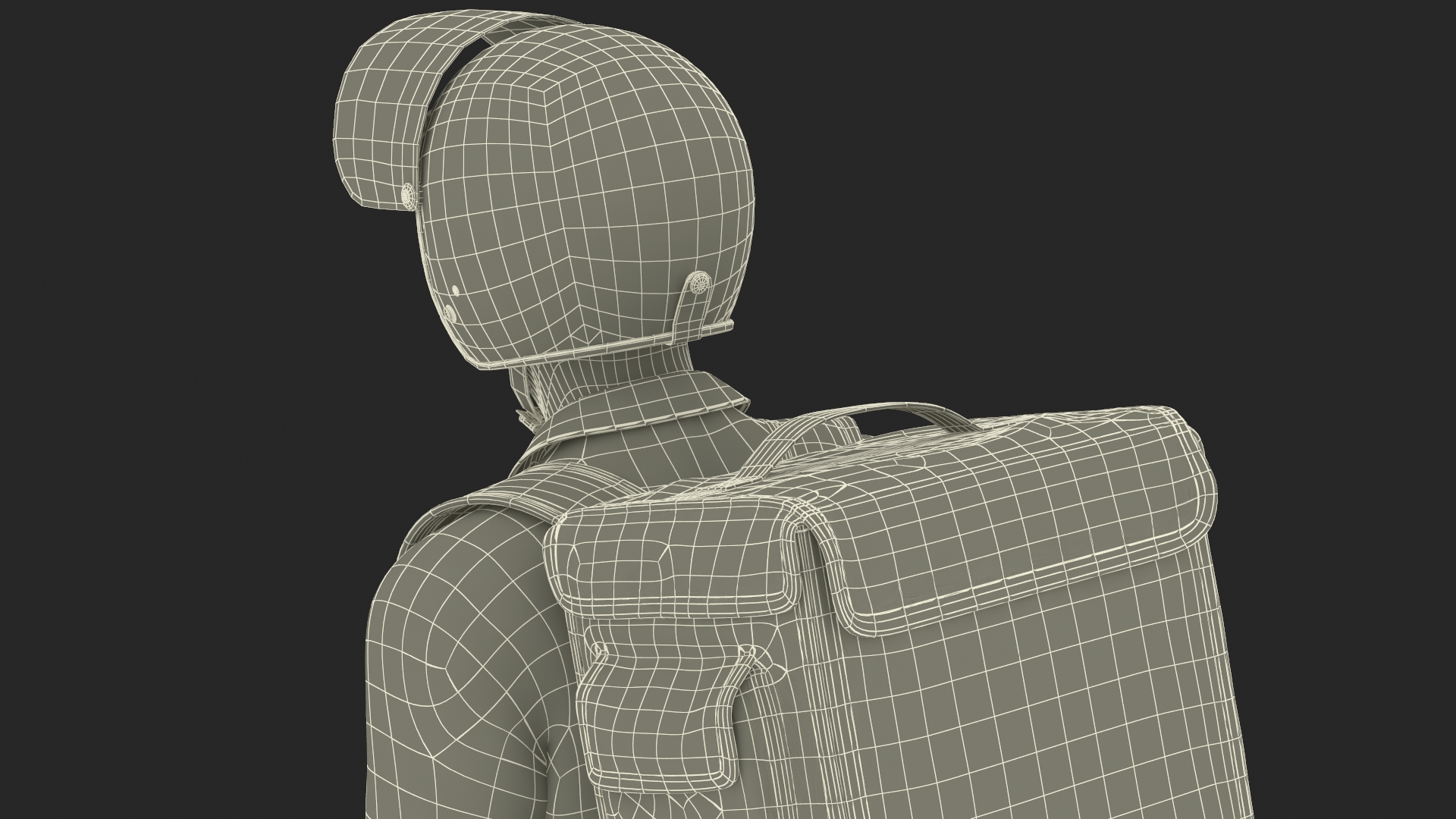 3D Delivery Man on Retro Scooter Standing model