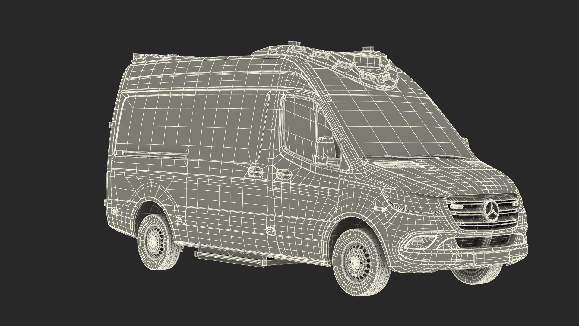 Mercedes Benz Sprinter Paramedic Ambulance Rigged 3D model