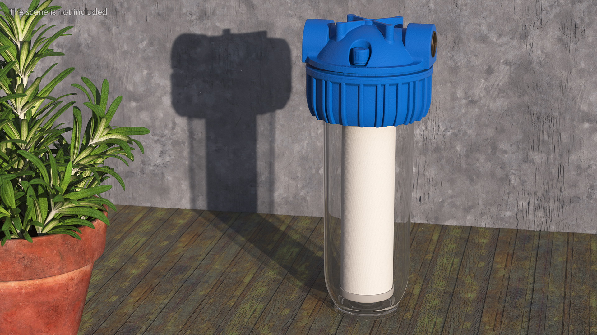Transparent Water Filter Housing with Cartridge 3D