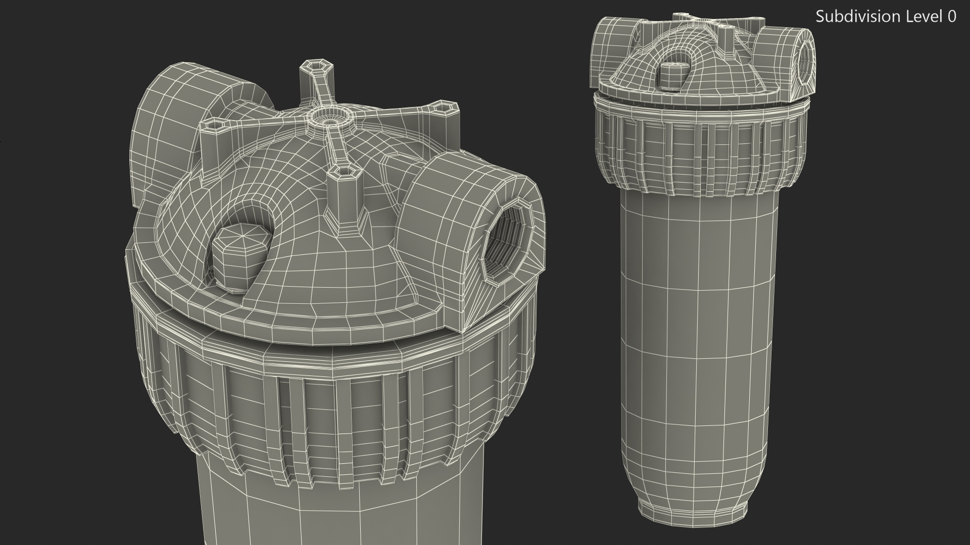 Transparent Water Filter Housing with Cartridge 3D