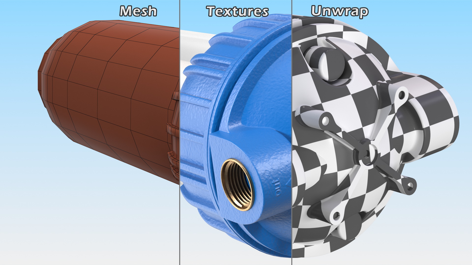 Transparent Water Filter Housing with Cartridge 3D