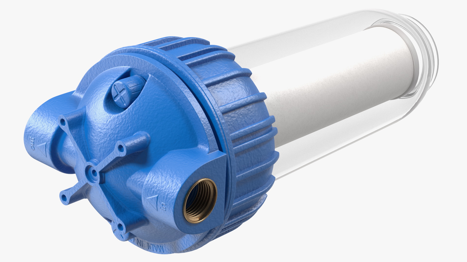 Transparent Water Filter Housing with Cartridge 3D
