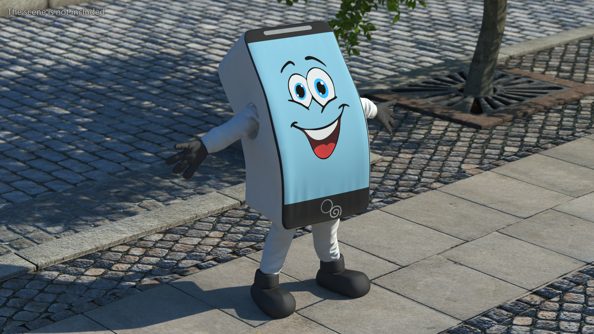 3D model Mascot Character IPhone White Rigged for Maya