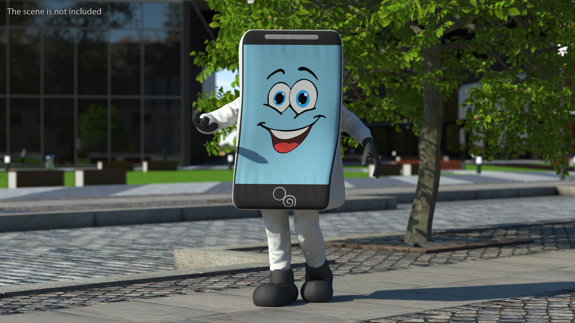 3D model Mascot Character IPhone White Rigged for Maya