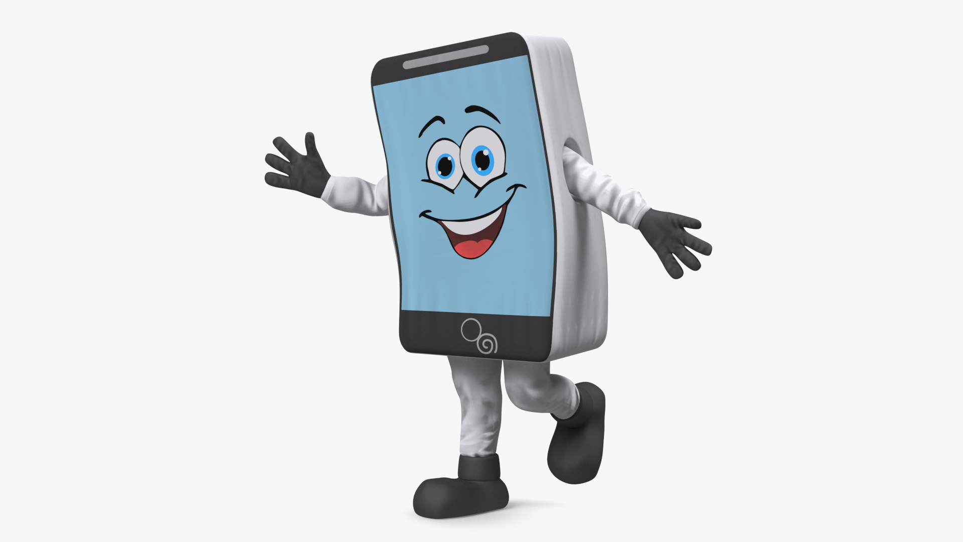 3D model Mascot Character IPhone White Rigged for Maya