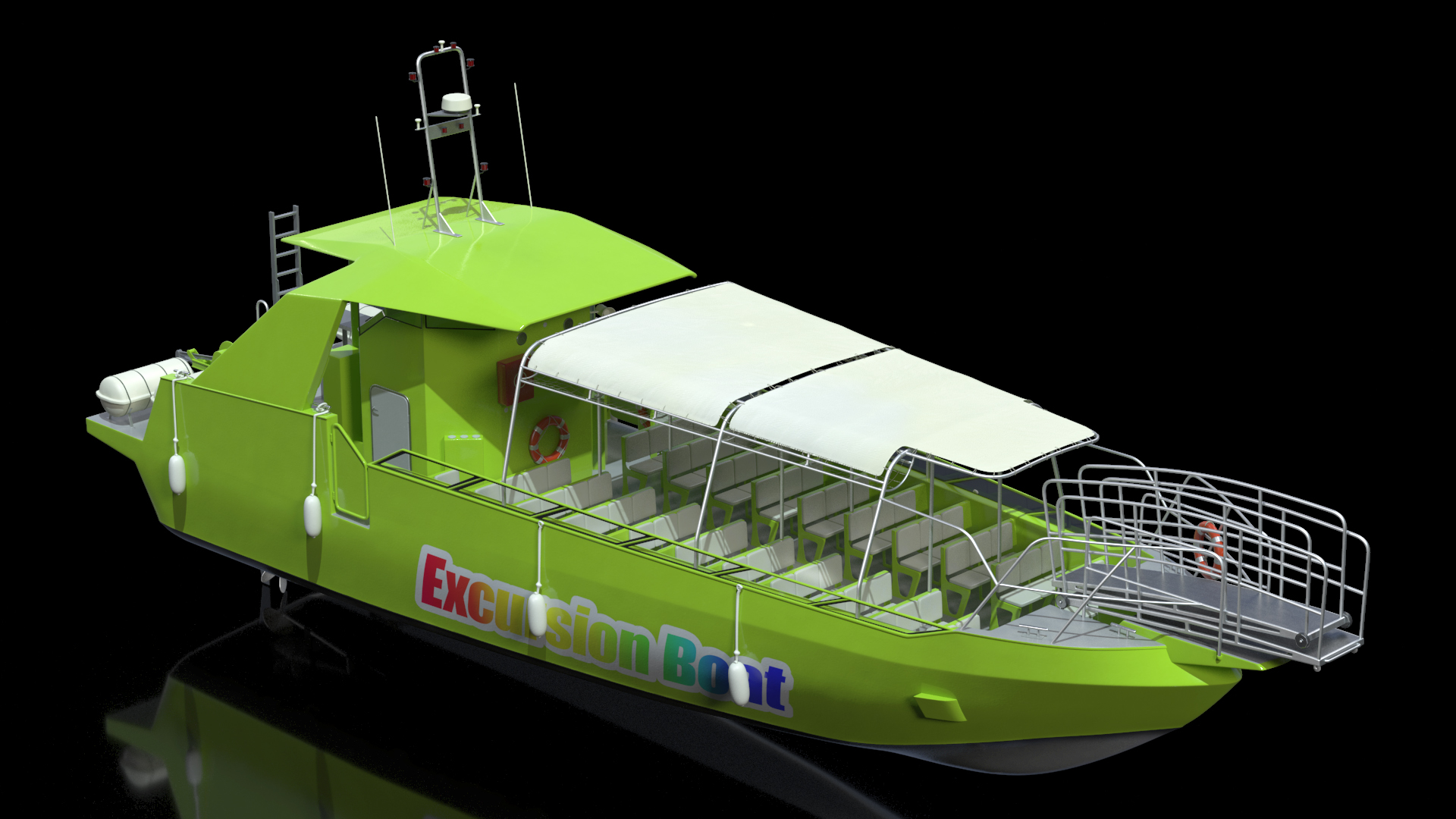 Moggaro 1800 Excursion Boat 3D