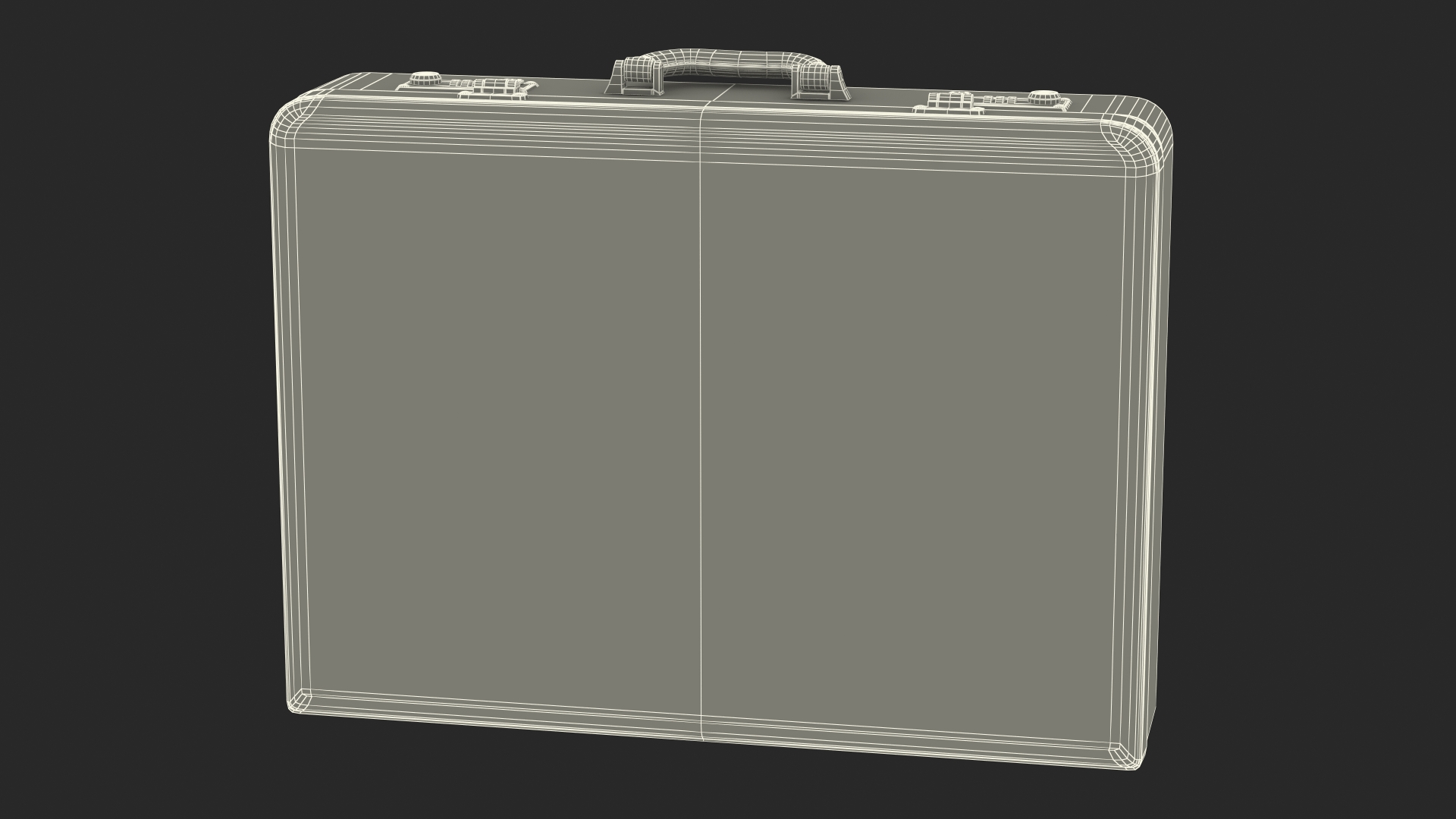 3D Hard Attache Leather Briefcase Brown
