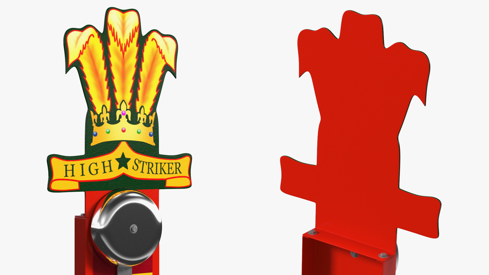 3D model High Striker Strength Tester Game with Mallet