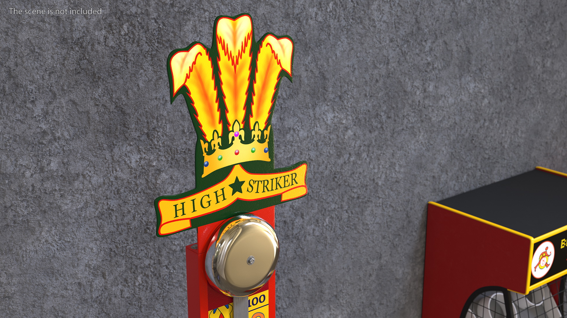 3D model High Striker Strength Tester Game with Mallet
