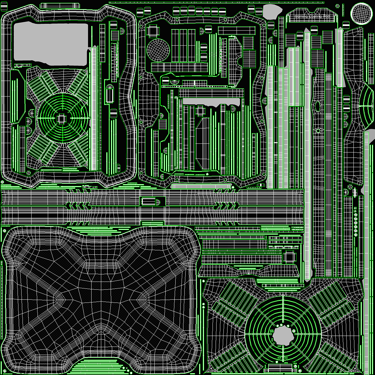 RGB Laptop Cooling Pad Off State 3D
