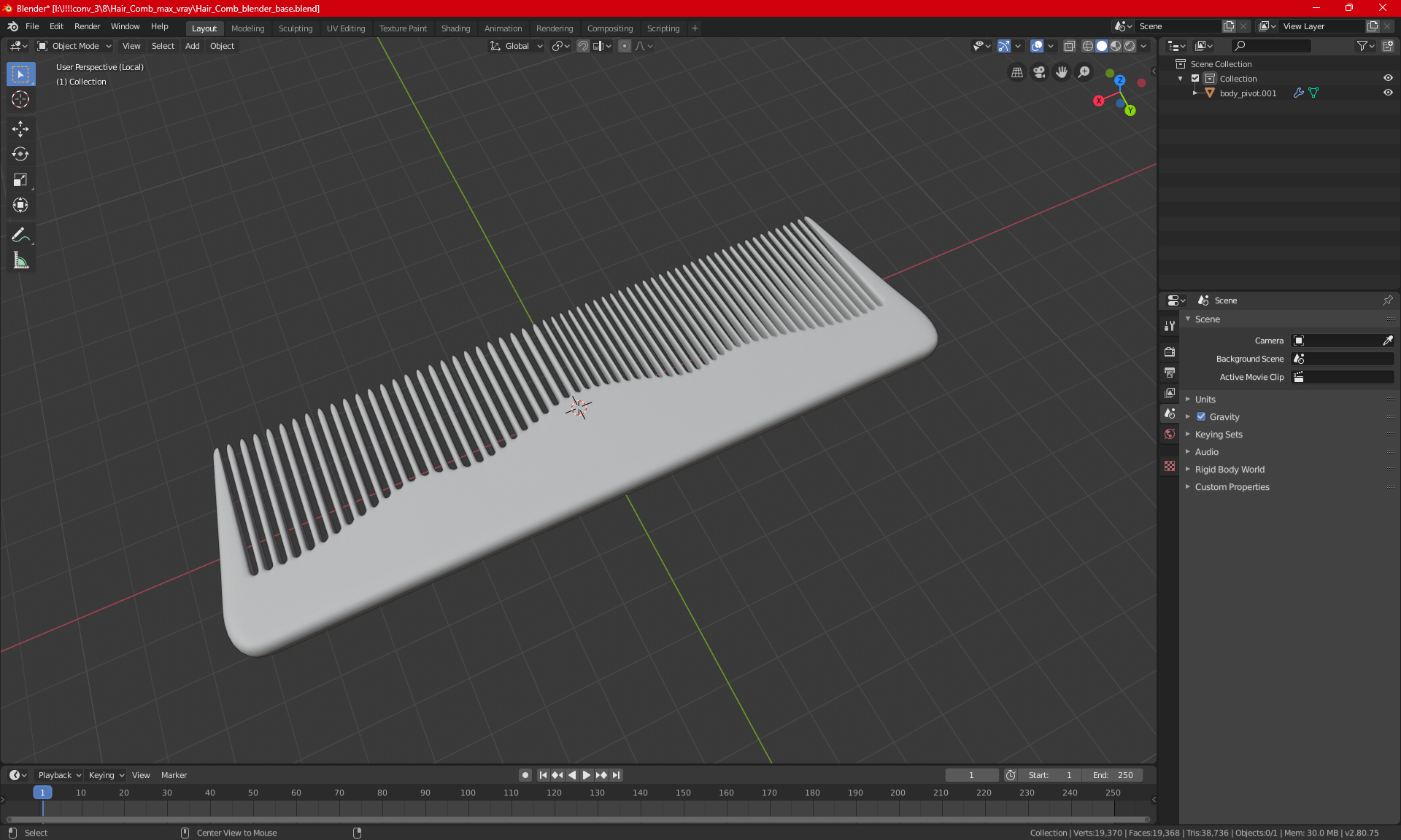 Hair Comb 3D model