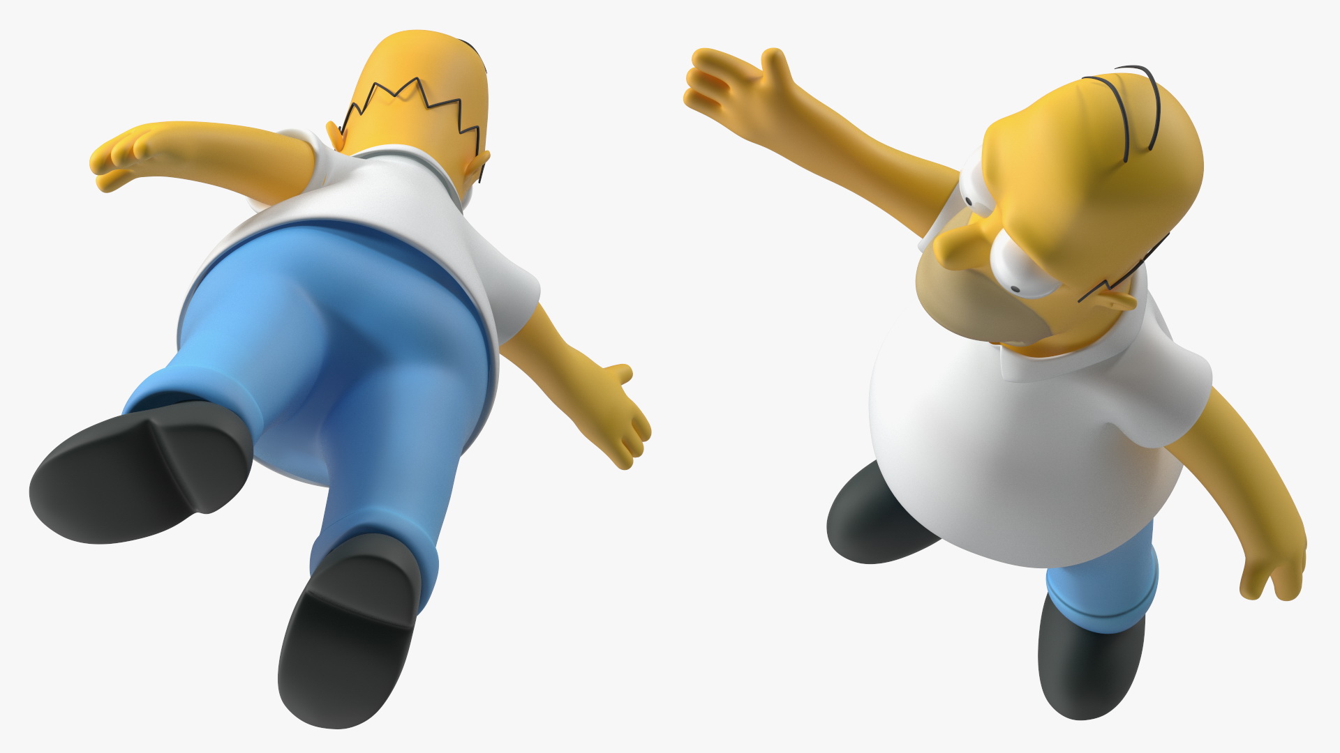 3D Cartoon Character Homer Simpson Waving Pose model