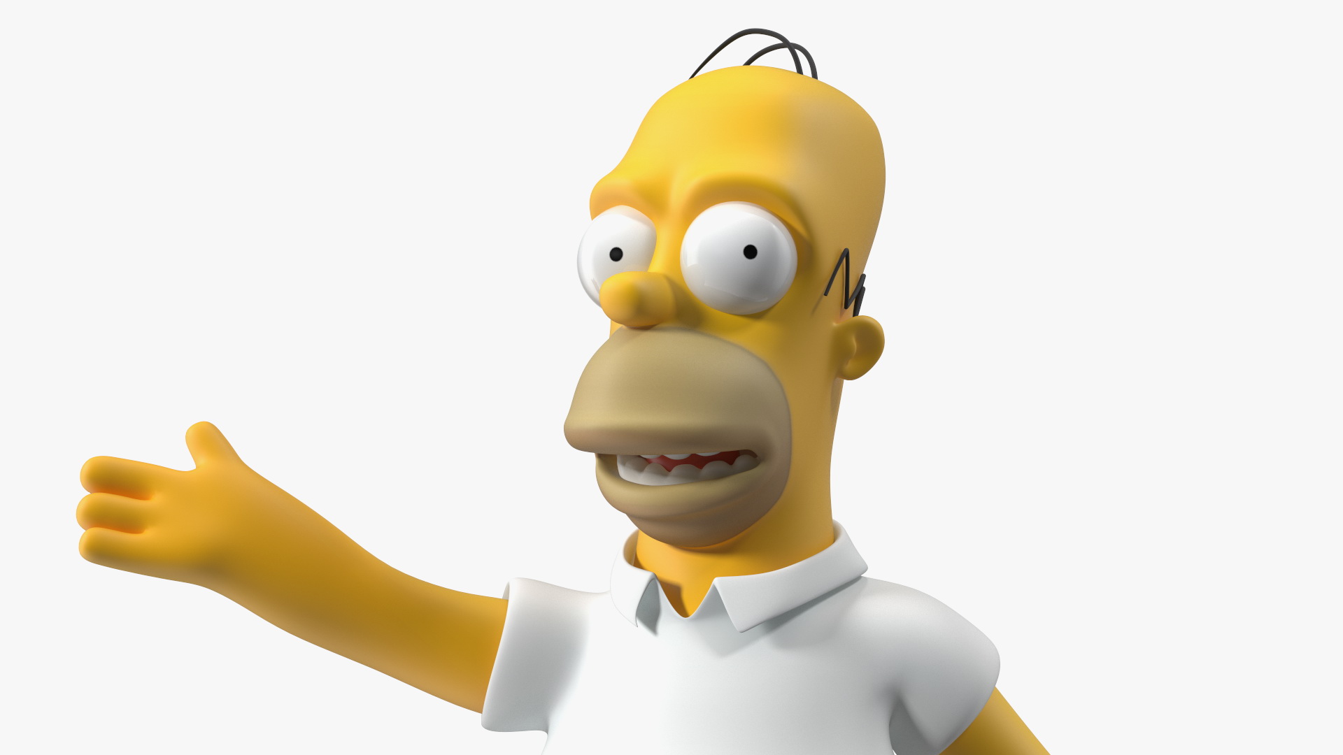 3D Cartoon Character Homer Simpson Waving Pose model