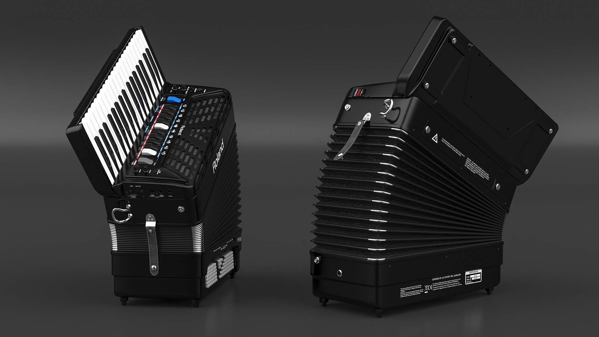 3D model Digital Accordion Roland FR3-X