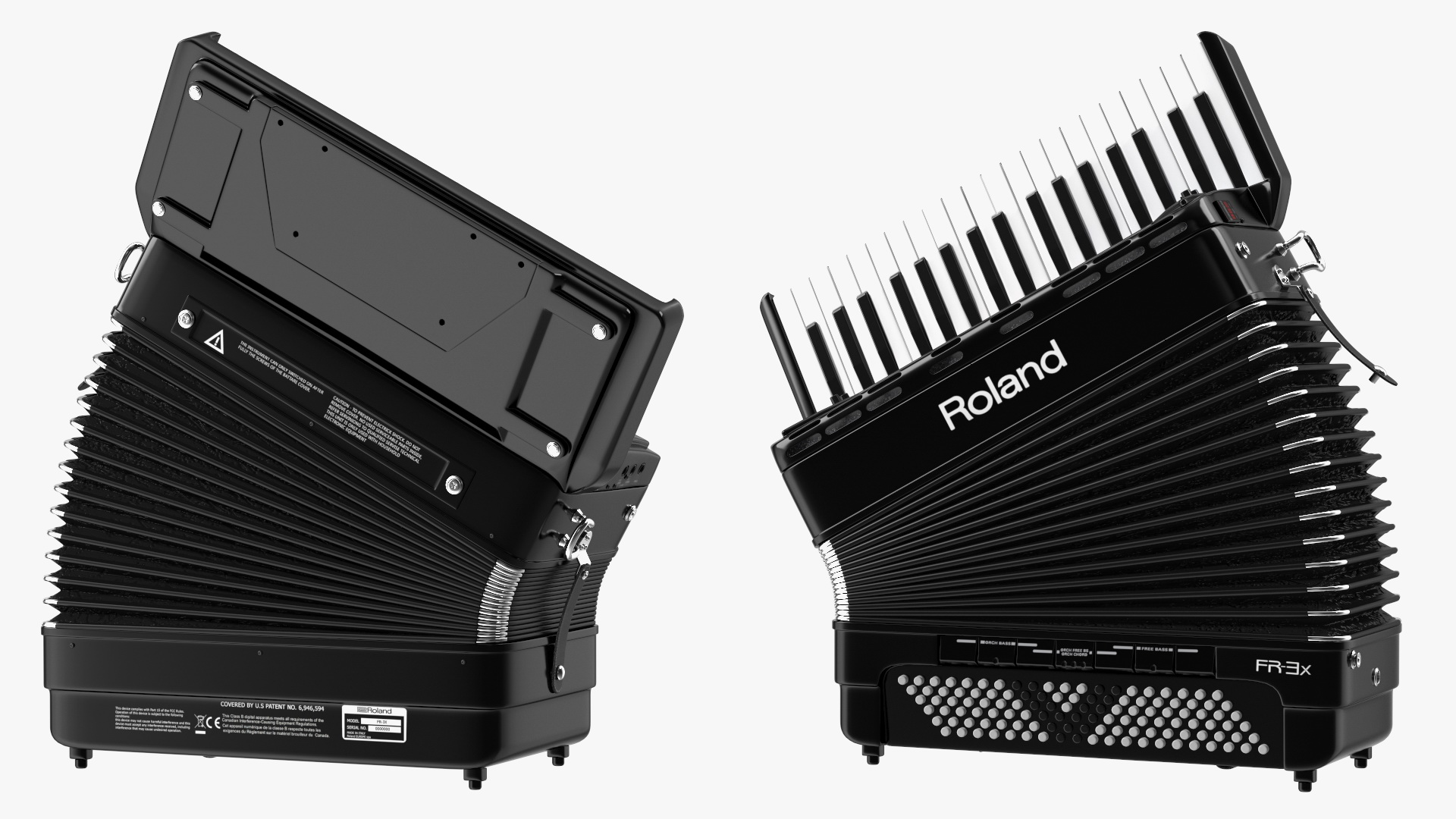 3D model Digital Accordion Roland FR3-X