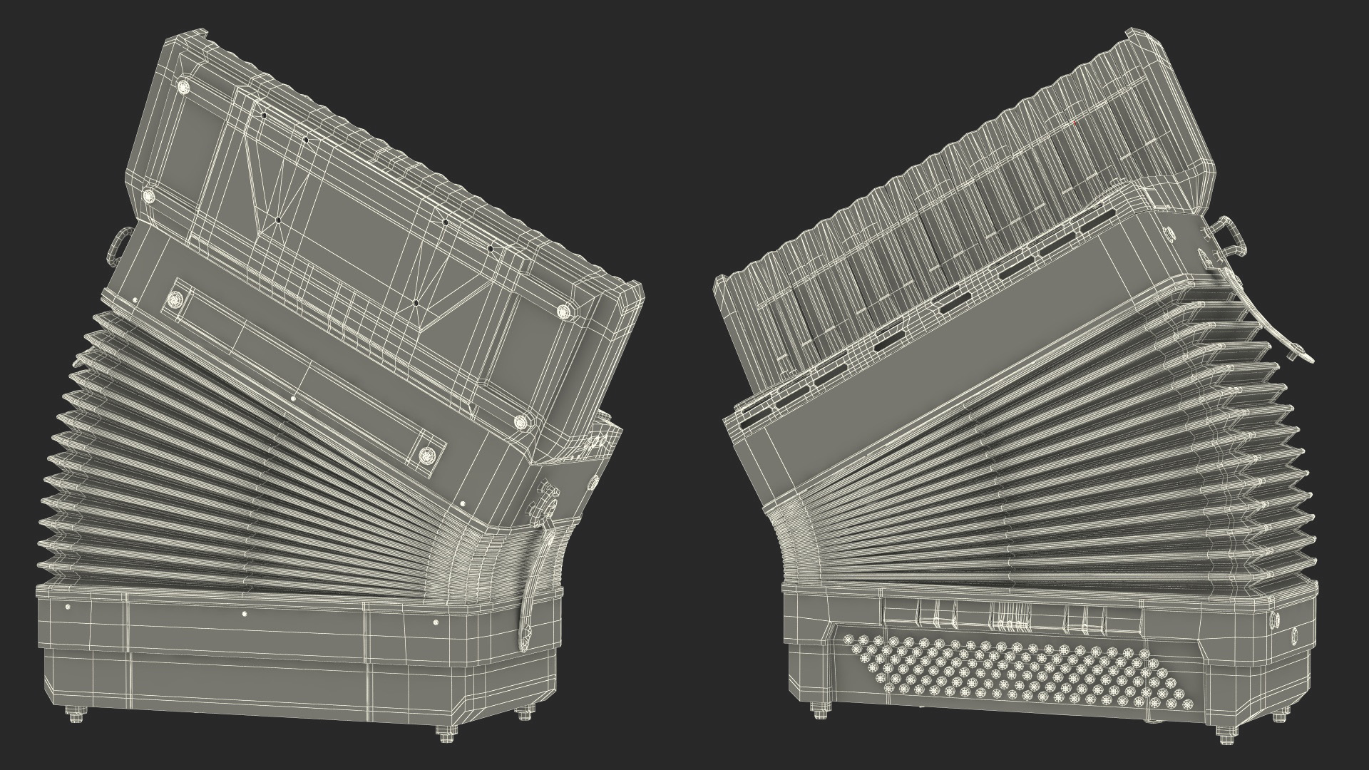 3D model Digital Accordion Roland FR3-X