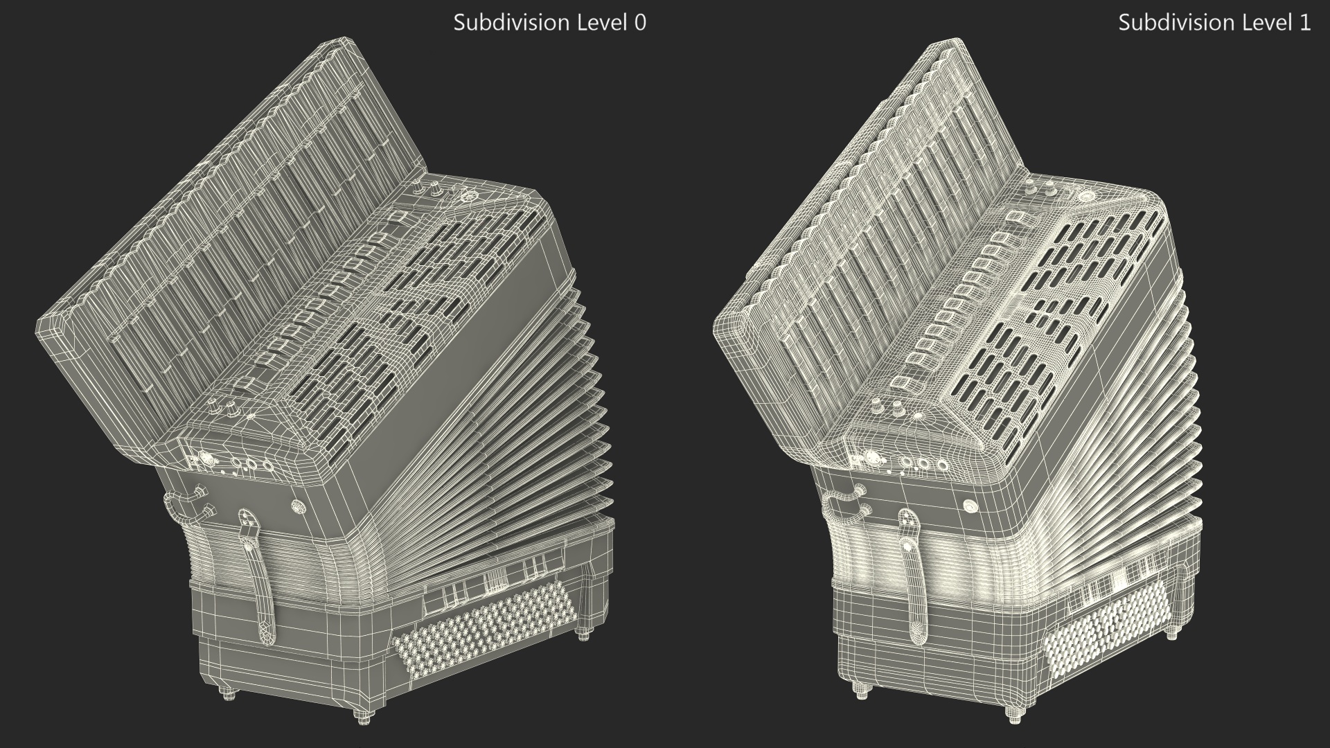 3D model Digital Accordion Roland FR3-X