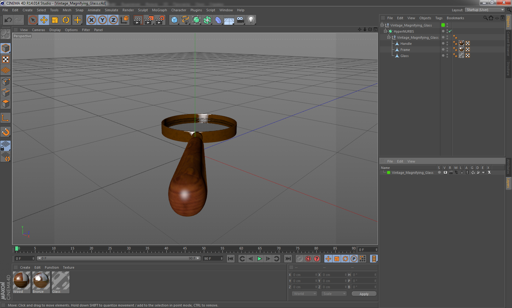 Vintage Magnifying Glass 3D model