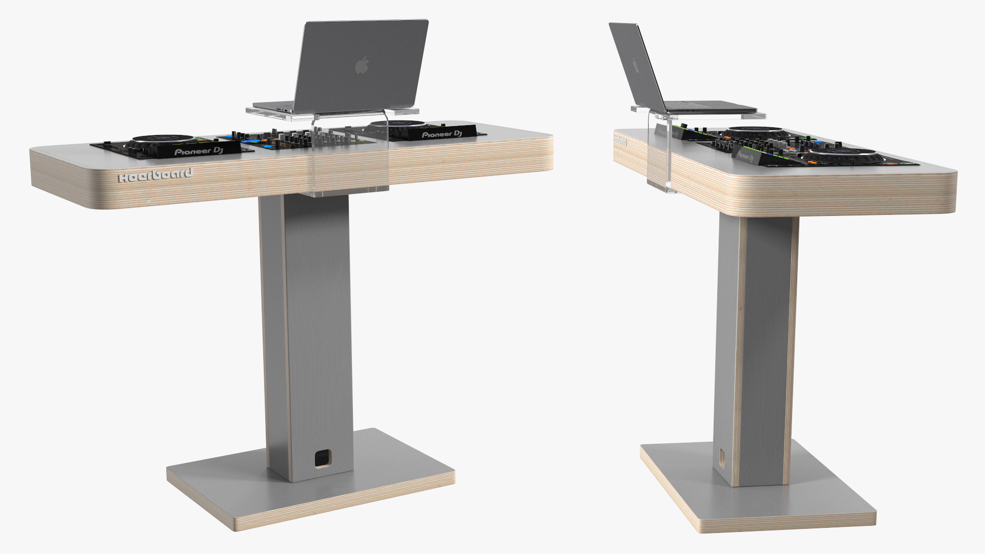 Portable DJ Booth Grey 3D