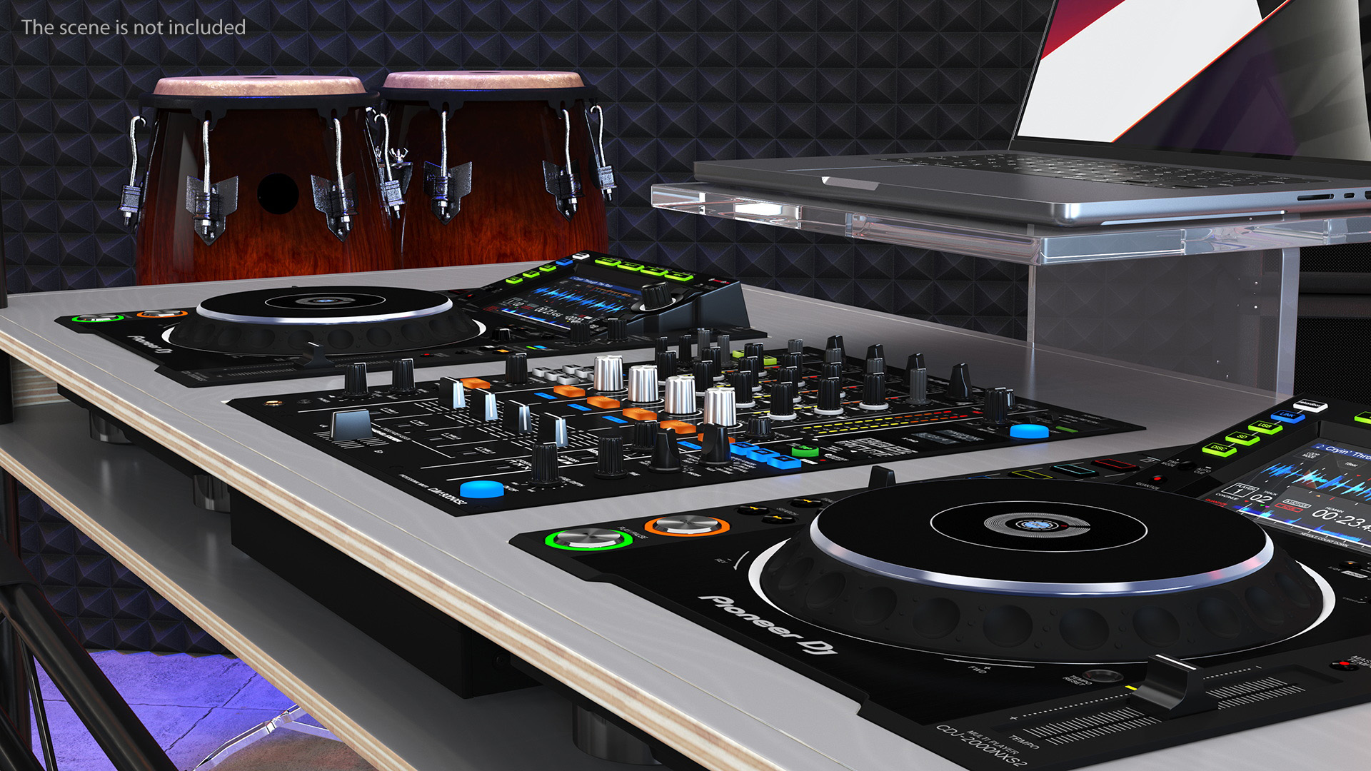 Portable DJ Booth Grey 3D