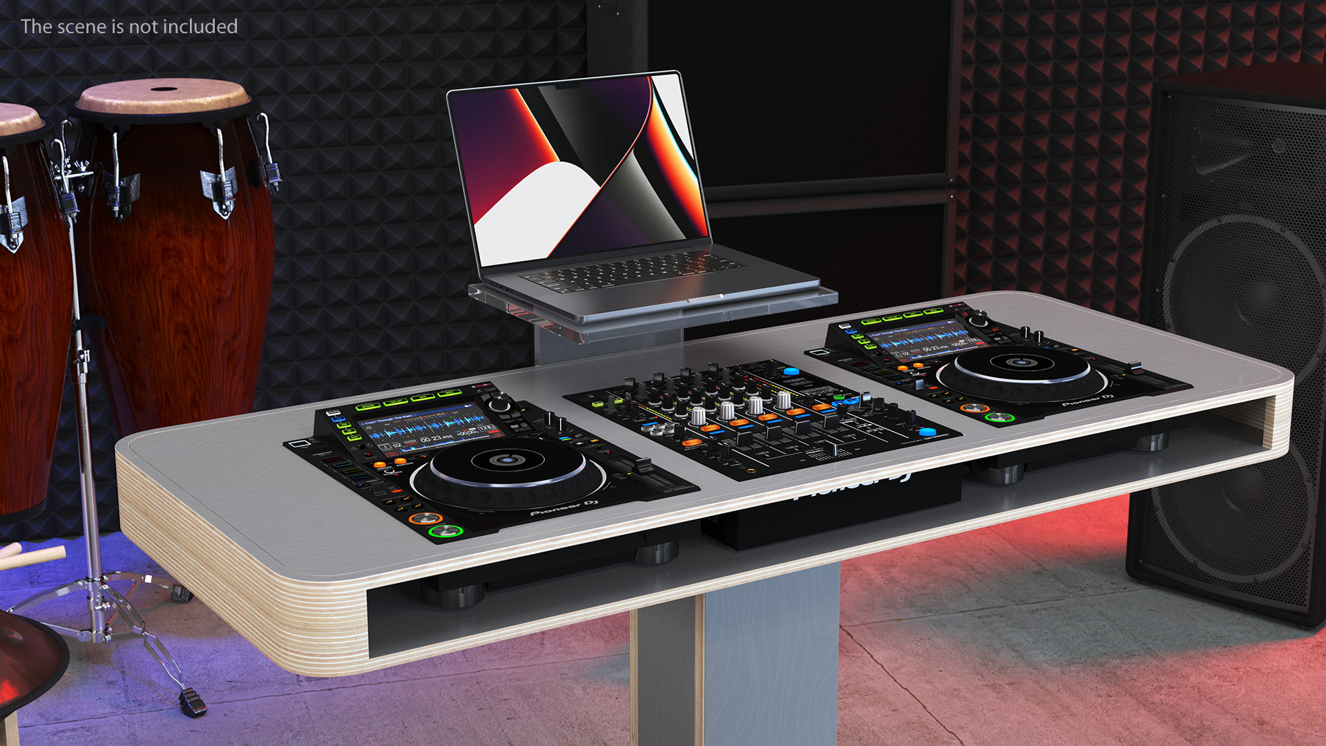 Portable DJ Booth Grey 3D