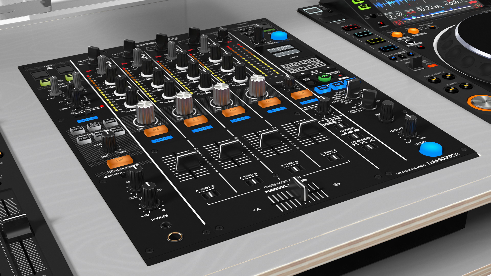 Portable DJ Booth Grey 3D