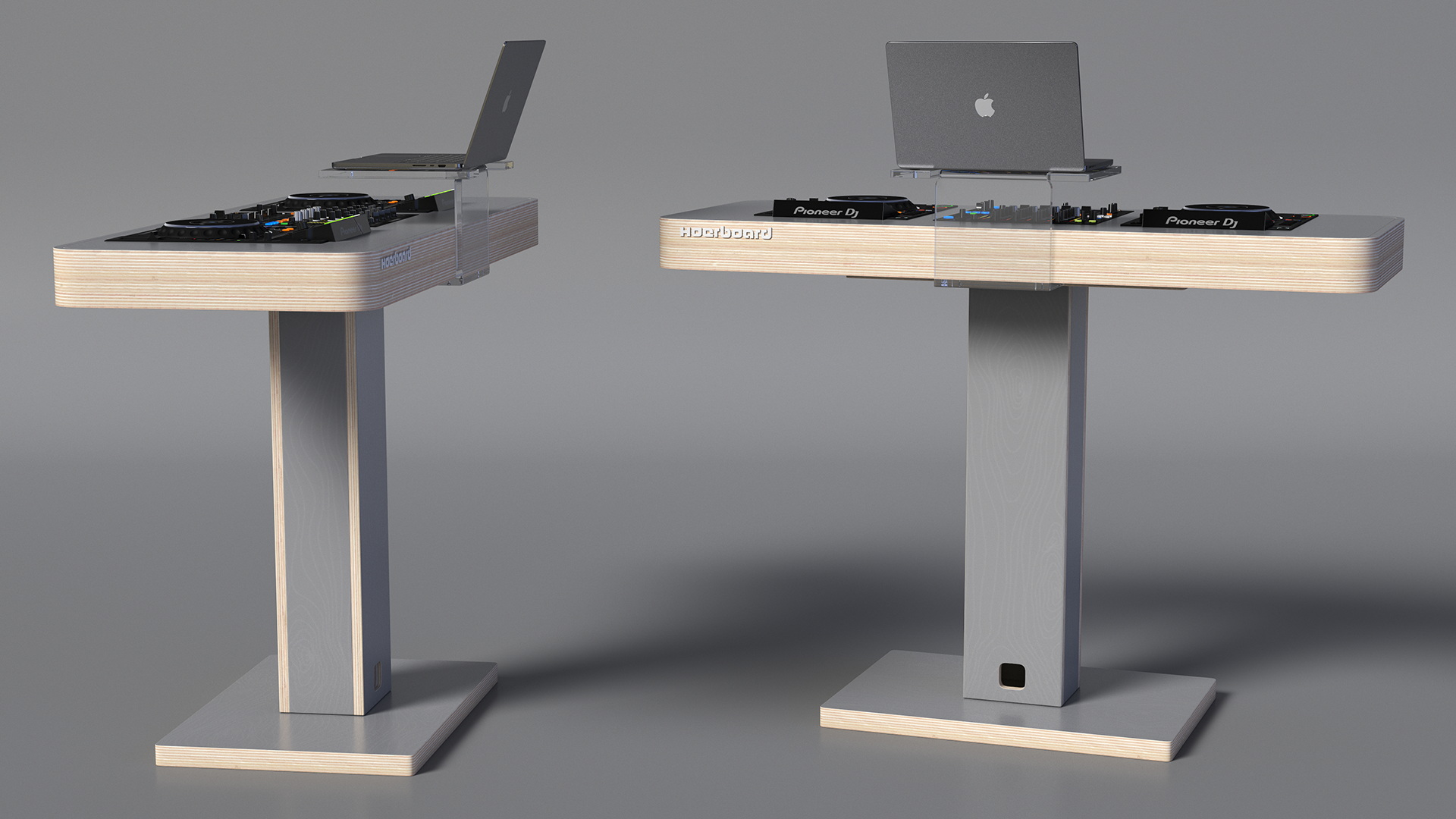 Portable DJ Booth Grey 3D